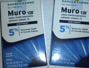 2 paquetes gemelos sellados ungüento de cloruro de sodio Bausch & Lomb Muro 128 5 % CADUCIDAD 2026 - Imagen 1 de 4