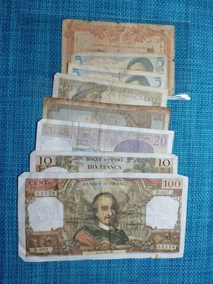 🇫🇷 France assortment of 8 old banknotes  banknotes  111925-14 - Image 1 of 4