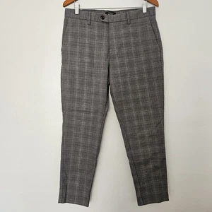 NWT Banana Republic Grayson slim tapered pants black gray white plaid size 32x30 - Picture 1 of 4