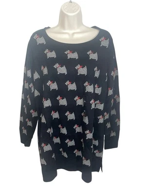 Suéter túnica con estampado de perro Scottie talla grande 0X Charter Club venta al por menor $69,50 Foto 1 de 4