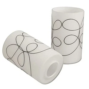 2 Pack Modern Line Style Glass Shade, Cylinder Light Fixture Replacement Globe - Picture 1 of 8