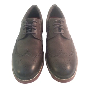 ROCKPORT TRUTECH GREY LEATHER WINGTIP OXFORD MENS 10 M DRESS SHOE LACEUP CH2258 - Picture 1 of 12