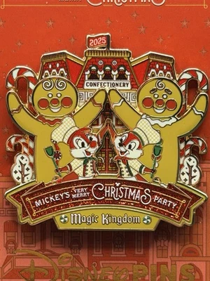 Disney Parks WDW MVMCP 2025 Chip & Dale Gingerbread LE Pin - Image 1 of 4