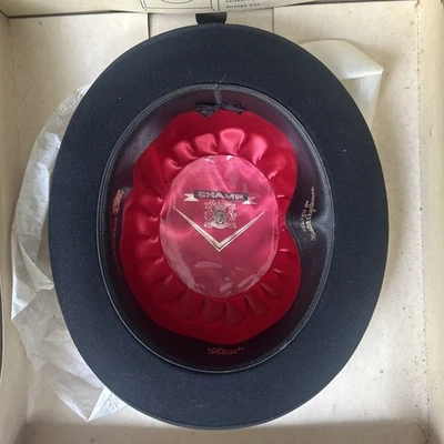 Vintage CHAMP Kasmir Felt Derby Bowler Negro con Caja Original Foto 1 de 4