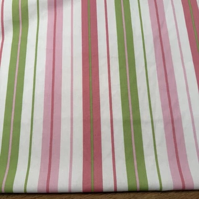 3yd X 54” P. Kaufmann GYPSY Pink Green PENNY STRIPE  DECORATOR WATERMELON FABRIC - Image 1 of 4