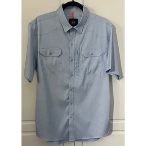 Camicia uomo Mountain and Isles manica corta con bottoni davanti colore azzurro taglia L - Foto 1 di 6