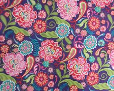 4 + 2 Yds x 43 In Cotton Fabric Quilting Large Floral Print Purple (242+243)