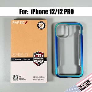 Funda protectora RAPTIC para iPhone 12/12 PRO: cristalina | Marco azul iridiscente - Imagen 1 de 15