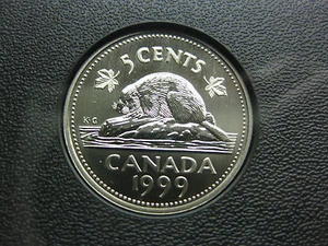 Muestra canadiense 1999 níquel ($0,05) - Imagen 1 de 2