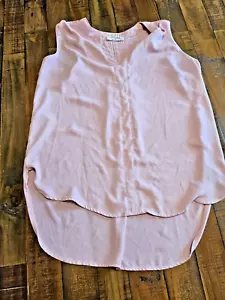 Zenana TOP (Small) PINK SLEEVELESS Blouse VNeck Pullover TANK Oversized - Picture 1 of 4