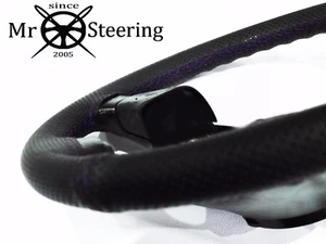 FOR DODGE NITRO PERFORATED LEATHER STEERING WHEEL COVER 06-13 PURPLE DOUBLE STCH - Picture 1 of 3