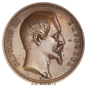 France médaille 1855 Visite de la Reine Victoria à Napoléon III Boulogne-sur-mer - Imagen 1 de 2