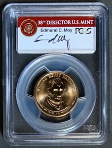 NQC Mint Error 2009 $1 W. H. Harrison w/ Moy sign., Missing Edge Lettering MS65 - Picture 1 of 2