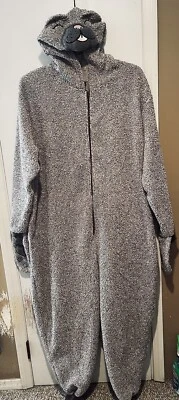 Torrid Fleece Black Dog One-Piece PJ Lounge Sleepwear Costume Womens Plus Sz 0/1 - Image 1 of 4