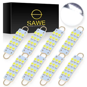 8 x White 43mm 211-2 212-2 214-2 12SMD 1210 Rigid Loop LED Bulb Door Trunk +TOOL - Foto 1 di 5