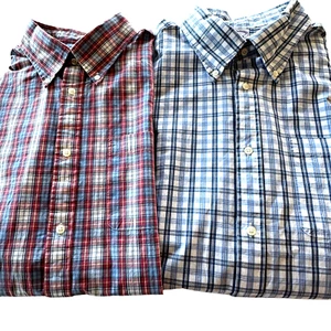 Brooks Brothers 1818 Shirts Lot Of Two Mens XL Multicolor Plaid Long Sleeve - Picture 1 of 10