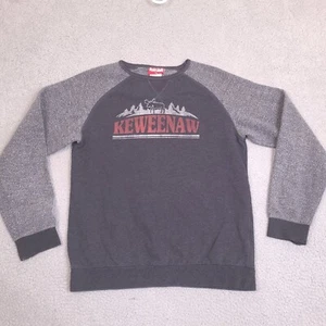 Keweenaw Michigan Raglan Sweatshirt Herren Medium Grau Northern Souvenirs - Bild 1 von 12