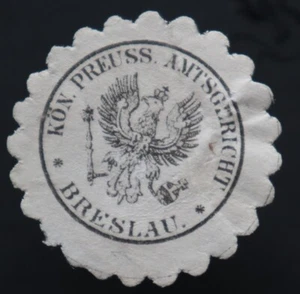 KVN. PREUSS. AMTSGERICHT BRESLAU - sello de carta - #M192 - Imagen 1 de 3