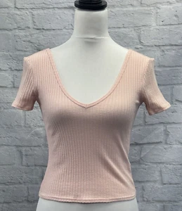 H&M Divided Summer Top Size S Light Pink V-Neck & Back Short Sleeve Blouse BNWT - Picture 1 of 10