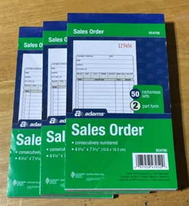 Adams Carbonless Sales Order Book Carbonless Sales Order Book - Picture 1 of 2