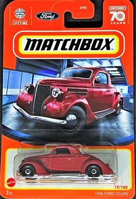 Matchbox 1936 Ford Coupe 19/100 Red 1:64 Diecast - Image 1 of 4