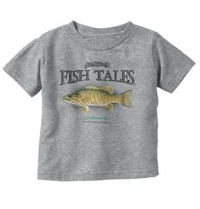Gill McFinns Smallmouth Bass Fishing Gift Toddler Boy Girl Youth T Shirt Tee - Picture 1 of 4