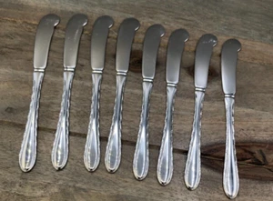 Silver Flutes by Towle Sterling Silver set of 8 flat Butter Spreaders 5.75" - Picture 1 of 4