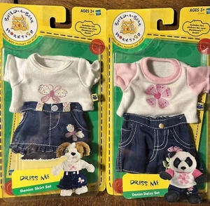 Conjunto de falda y pantalones cortos de mezclilla Build-A-Bear DRESS ME nuevos se ajustan a 7” MINI lote de felpa/2 - Imagen 1 de 3
