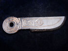 Old Nephrite Jade Stone Carved Knife Shaped Ancient Cash Money Coin #05142302