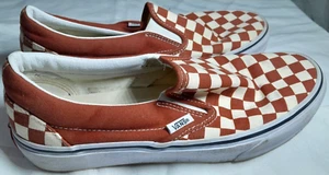 Vans Unisex Checkerboard Slip On Skate Red & White Trainers - Picture 1 of 6