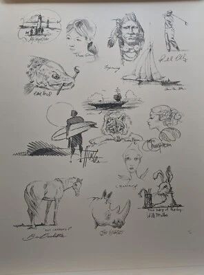 2005 GW Seminar-Artist Lithograph Doolittle, Bralds W/2 Original sketches #75/75 - Image 1 of 4