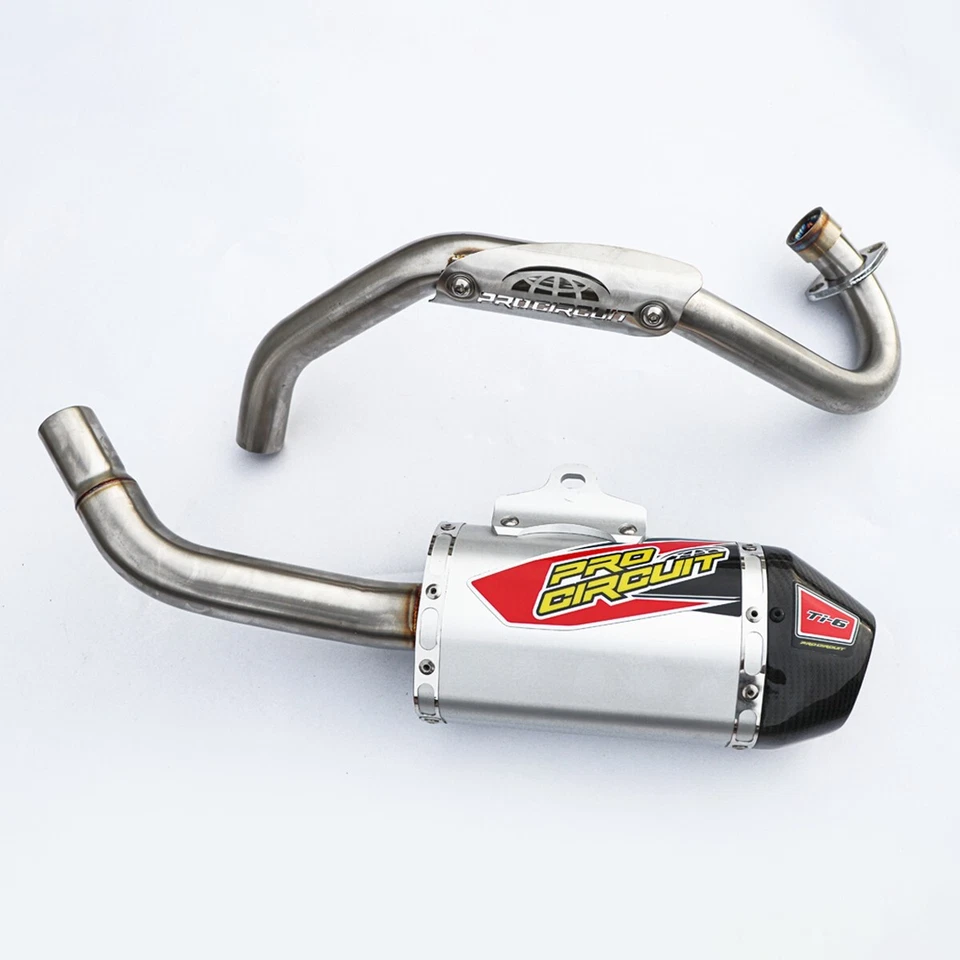 EXHAUST MUFFLER RACING CARBON PIPE FULL SYSTEM FIT FOR KAWASAKI KLX110 KLX110L - image 1 of 4