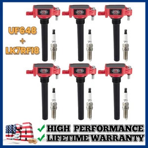 UF648 6 Set Ignition Coil & Iridium Spark Plug For Jeep Dodge Ram Chrysler 3.6L - Picture 1 of 12