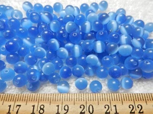 6 MM KATZENAUGE SAPHIR PERLEN, KOSTENLOSER VERSAND! - Bild 1 von 4