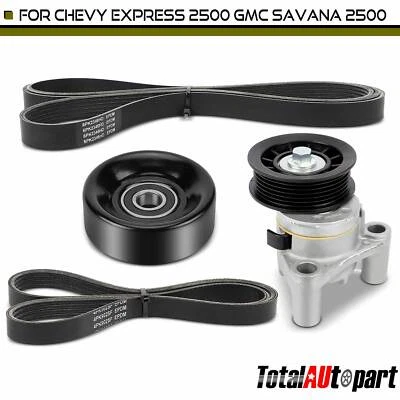4x Kit de componentes de transmisión por correa Serpentine para Chevy Express 2500 GMC Savana 2500 Foto 1 de 4