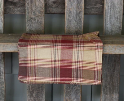 Cloth Napkins Set of 2 Park Designs Plaid Red & Brown Country Primitive Decor - Image 1 of 2