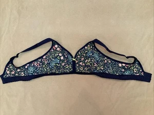 Cacique Bra 40C Lightly Lined No Wire Blue Floral - Picture 1 of 6