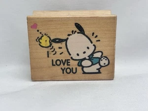 Sanrio Pochacco Wood Stamp Hello Kitty and Friends I Love You Vintage Rare New - Picture 1 of 5