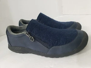 Zapato Mocasín JBU Jambu Mujer Carmesí Cremallera Lateral Azul Talla 8 Cojín de Espuma con Memoria - Imagen 1 de 8