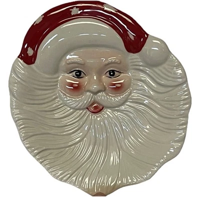 Pottery Barn Santa plate Nostalgic 3D 7” X 7 5/8” - Image 1 of 4