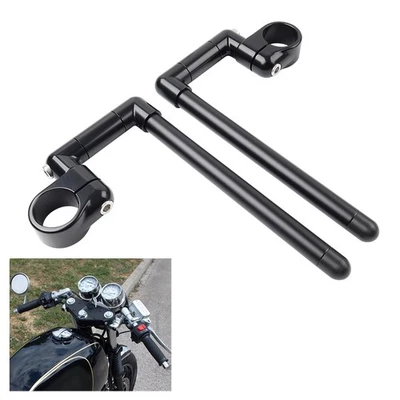 48MM Cafe Racer Bars 7/8" Motorcycle Universal Clip-On Handlebar Fork Tube Black - Image 1 of 4