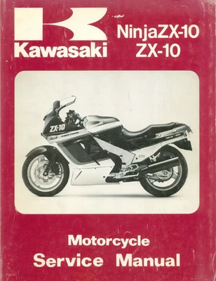 Manual de servicio de motocicleta Kawasaki Ninja ZX-10 ZX1000-B1/B2/B3 1988-1990 Foto 1 de 4