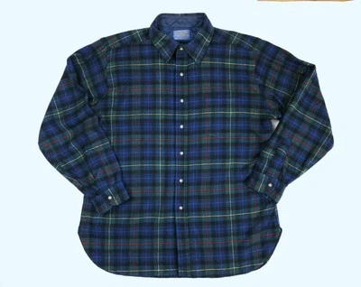 Pendleton Vintage Blue Green Tartan Plaid Wool Button-down Work Shirt Mens XL - Image 1 of 4