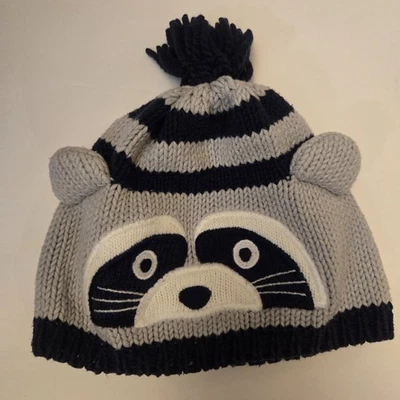 Gymboree Niños Talla 2T-3T Invierno Sombrero Gorra Gorro Nudo Mapache Foto 1 de 3