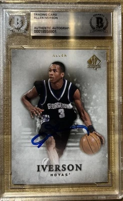 Allen Iverson Firmado 2013 Cubierta Superior All Time Greats #3 Beckett Automático Foto 1 de 2