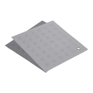 Silicone Trivet Mats 2pcs, Square Dots Dish Drying Mat - Deep Gray, Light Gray - Picture 1 of 5