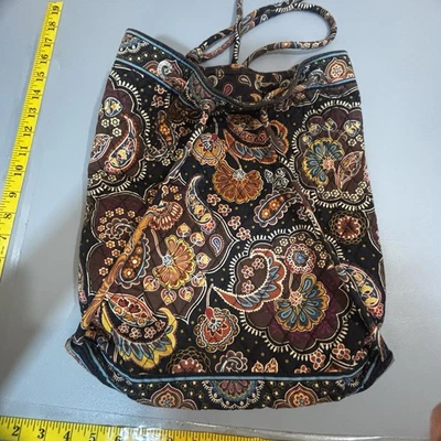 Vera Bradley Kensington Acolchado Cordón Mochila Bolso Cartera Marrón Cachemira Foto 1 de 4