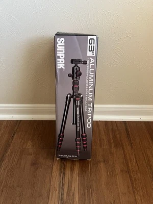 Sunpak - TravelLite Pro Reverse Folding 63" Tripod - Black with Red Accents - Image 1 of 4
