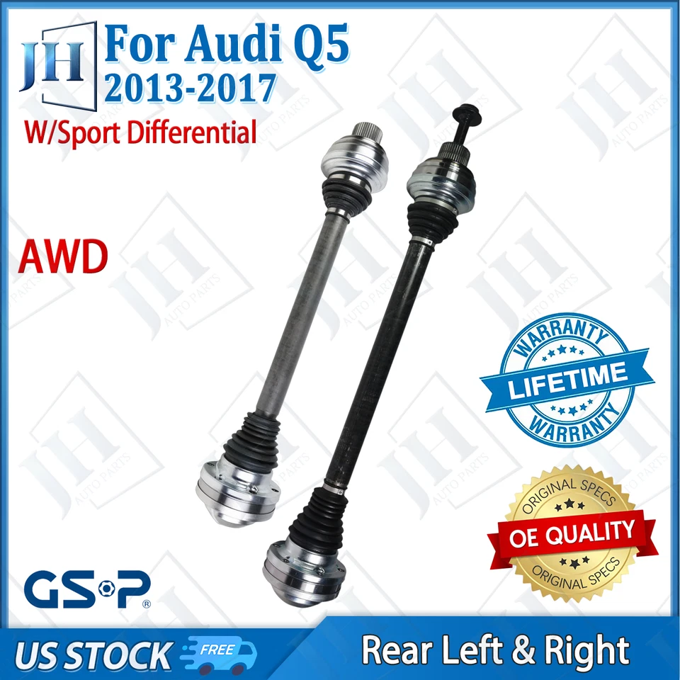 OE Rear Pair Left Right CV Axle Shaft Set For 13-17 Audi Q5 A6 A8 A7 Quattro AWD - Image 1 of 4