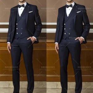 Formal Men's Suit Business Party Offical  Wedding Prom 3Pcs Party Tuxedo Jacket - Picture 1 of 16